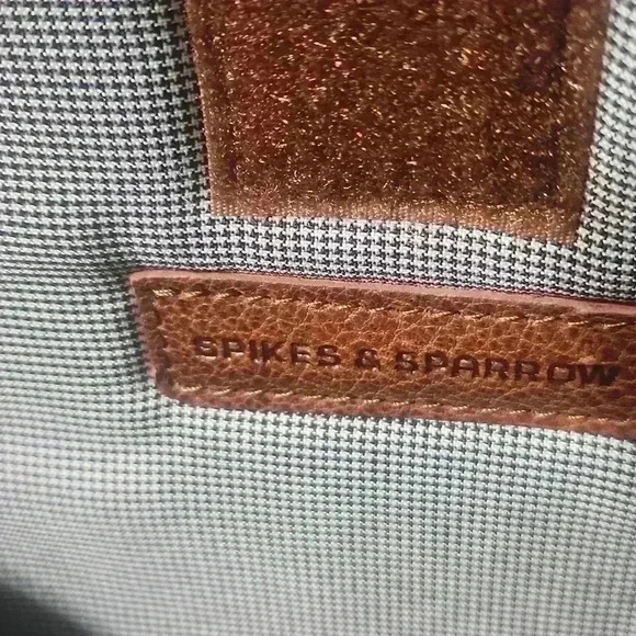 NWOT SPIKES & SPARROW Cognac brown leather textured medium shoulder bag purse - Picture 7 of 13